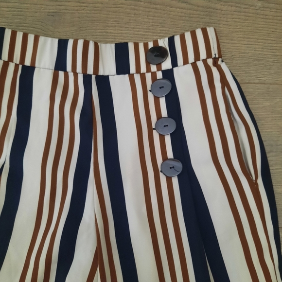 Zara wide leg culottes striped pants - Picture 5 of 9